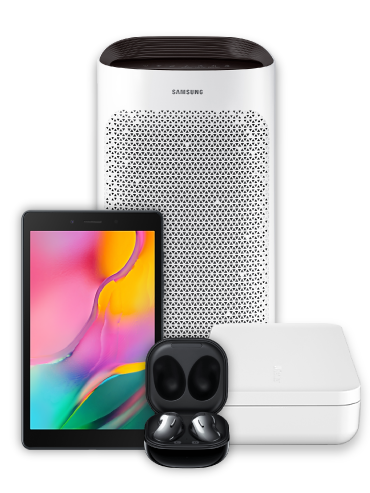 Samsung Air Purifier, Samsung Galaxy A Tab 8.0, Samsung Galaxy Earbuds Live, Samsung Sanitizer